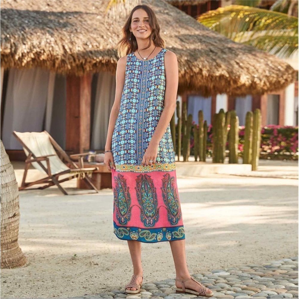 SUNDANCE | Fiore Tile Paisley Print Midi/Maxi Boho Style Dress Women’s Size 2